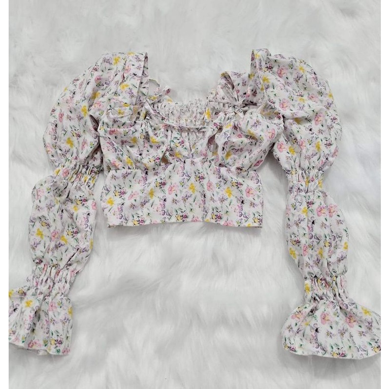 Áo hoa nhí tay dài nữ from croptop siêu xịn xò , có thể mặc đc nhiều kiểu khác nhau