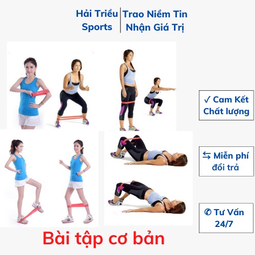 Dây kháng lực tập gym, dây cao su tập chân mông tại nhà Hải Triều Sports