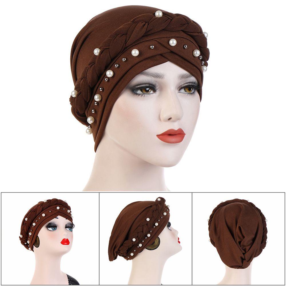 Khăn Trùm Đầu Turban Co Giãn Màu Trơn Cho Phụ Nữ Hồi Giáo