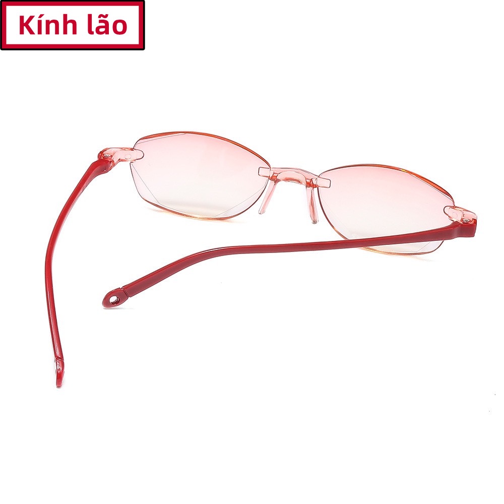 Kính lão thời trang nữ, tròng cắt cạnh , gọng dẻo bền đẹp màu hồng, sang chảnh mã H805