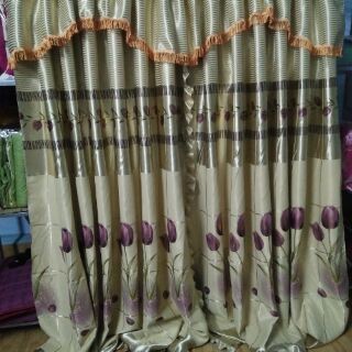 Rèm treo cửa gấm bóng xanh cốm(2m*2m)