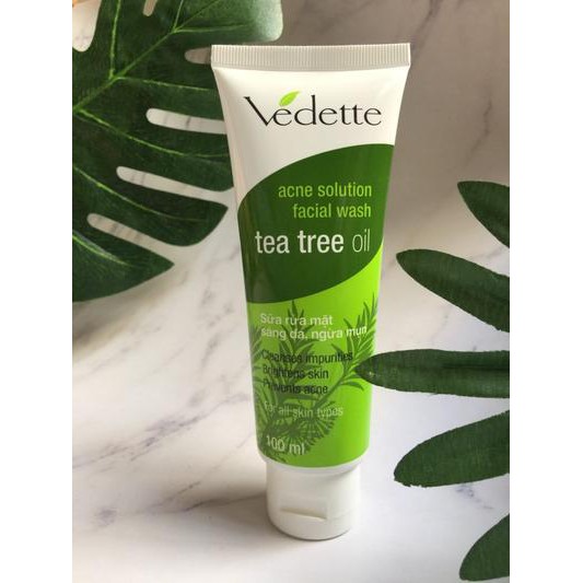 Combo Sữa Rửa Mặt, mặt nạ ngừa mụn Sáng Da, Ngừa Mụn VEDETTE Acne Solution Facial Wash TeaTree Oil | BigBuy360 - bigbuy360.vn