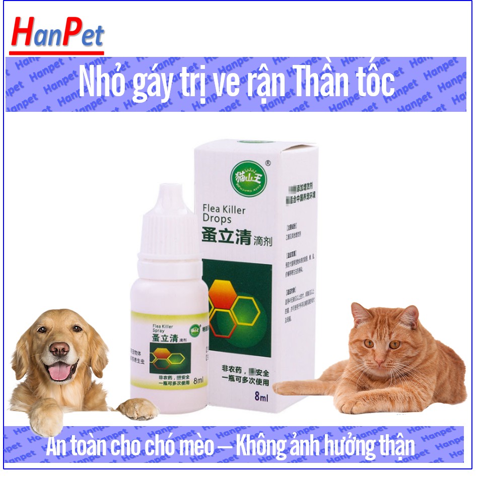 Hanpet.GV- 1 ống Nhỏ Gáy Trị Ve Rận Cho Thú Cưng (3 loại)