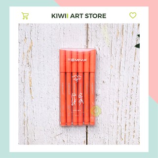 Bộ 6 chiếc bút line đi nét miya kháng nước size 0.05 - 0.1 - 0.4 - 0.5 - 0.8 - brush