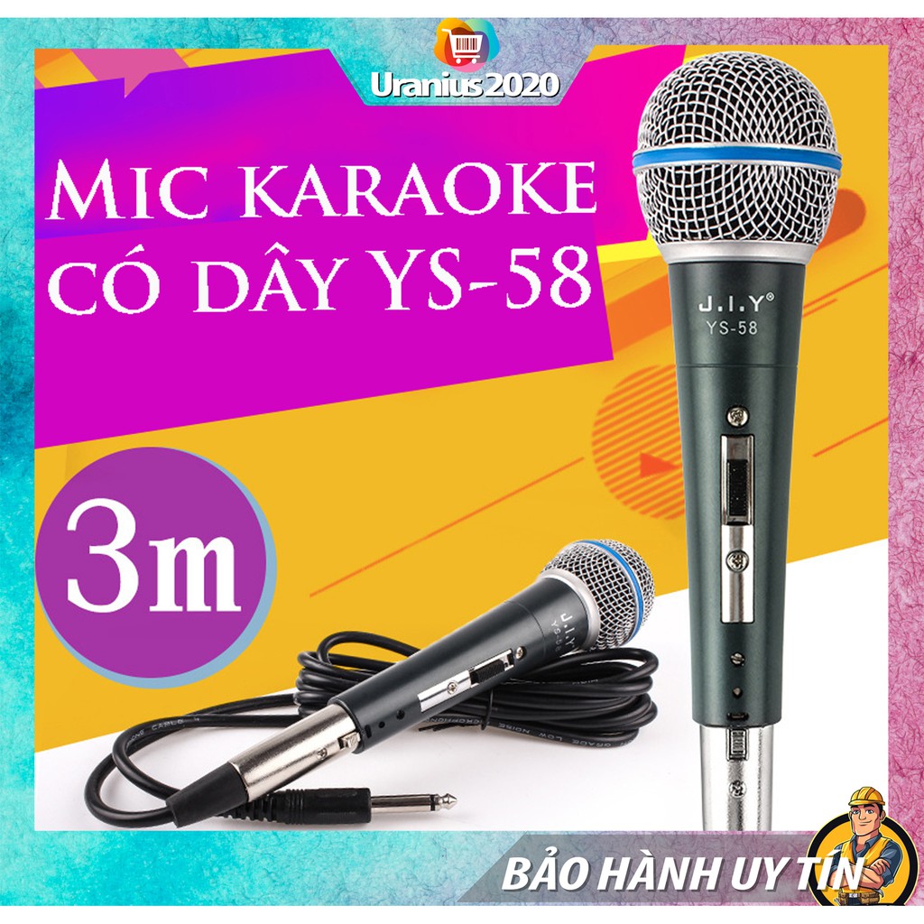 Mic, Micro karaoke có dây thiết kế lưới tản nhiệt cổ điển, giảm tạp âm, chống nhiễu, thân kim loại được phủ nhám [HOT]