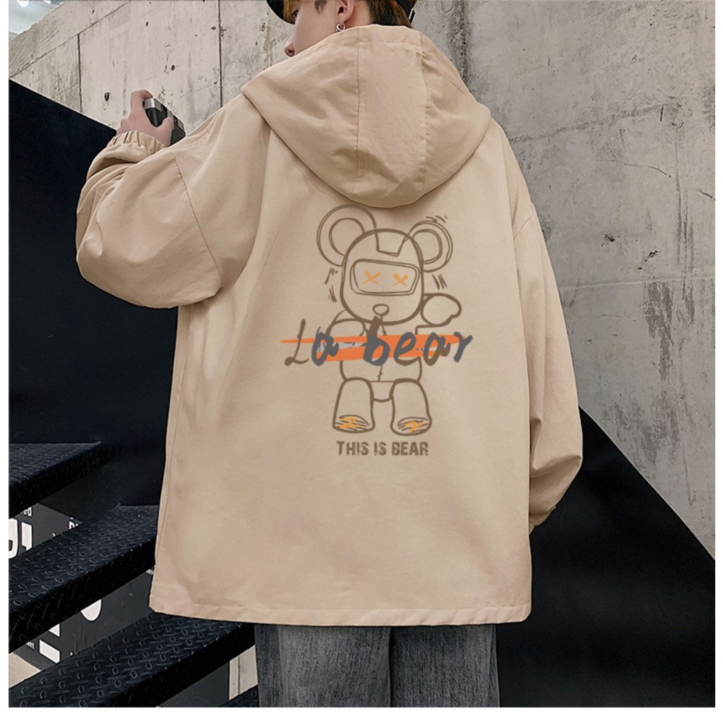 Áo khoác dù 2 lớp dạng có nón unisex , áo khoác gió Ullzang nam nữ from rộng in họa tiết đẹp
