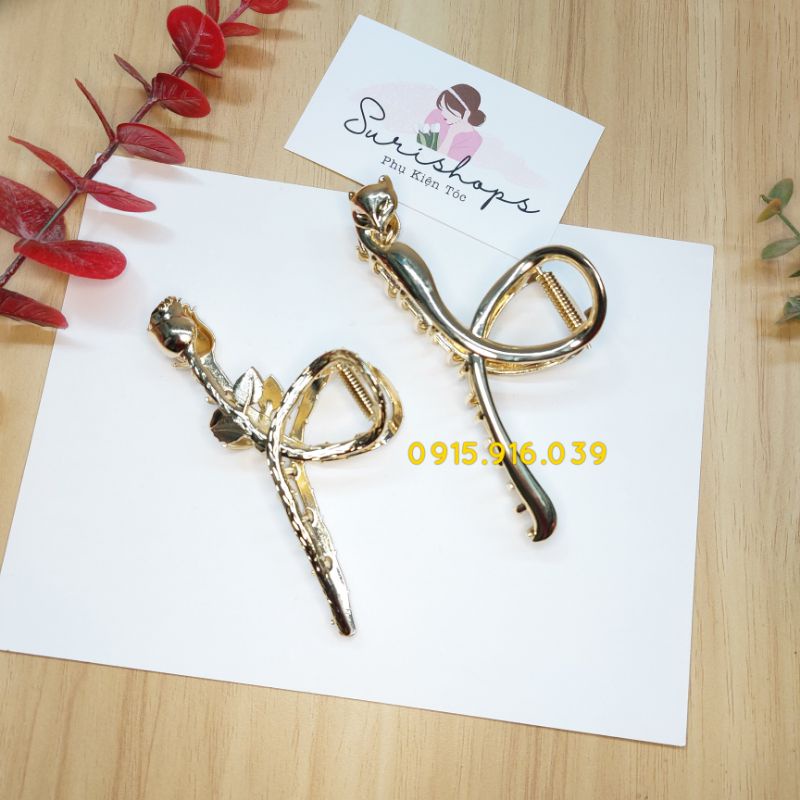 Kẹp Tóc Kim Loại Hình Hoa Hồng, Kẹp Tóc Hình Hồ Ly