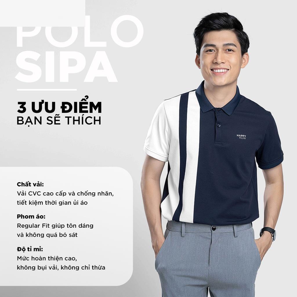 Áo Polo nam cổ bẻ phối SIPA vải cá sấu Cotton xuất xịn,chuẩn form, sang trọng - thanh lịch - HAPPYHOW