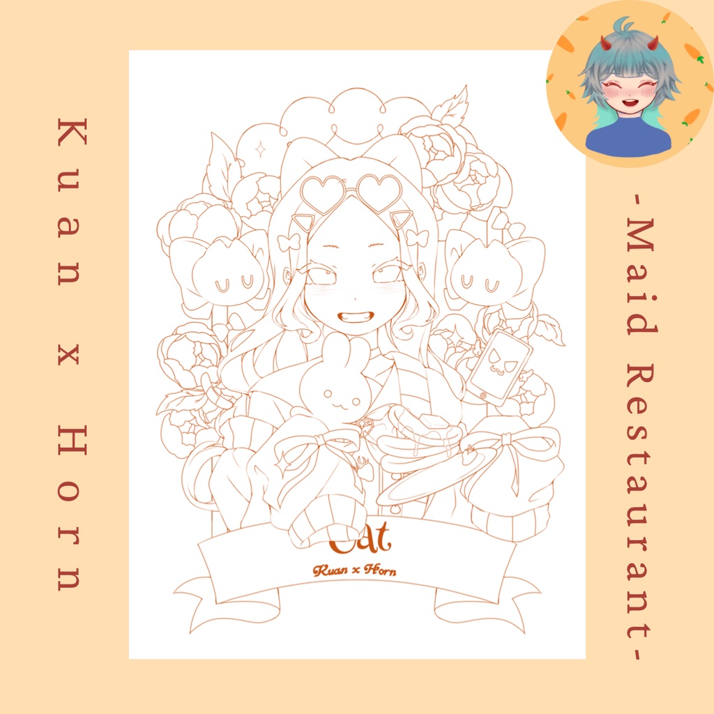 Line art "Nhà hàng Hầu Gái" vẽ bởi Anh Hoang