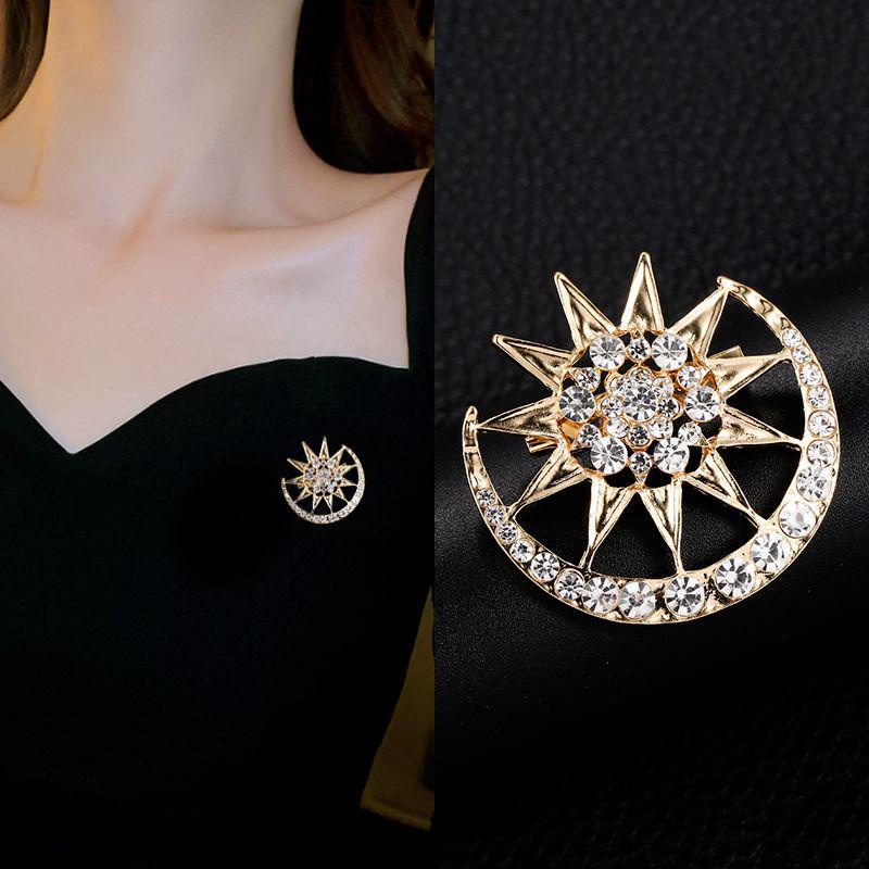 Ghim Cài Áo Hình Ngôi Sao Năm Cánh Đính Đá Zircon Thời Trang Cho Nữ