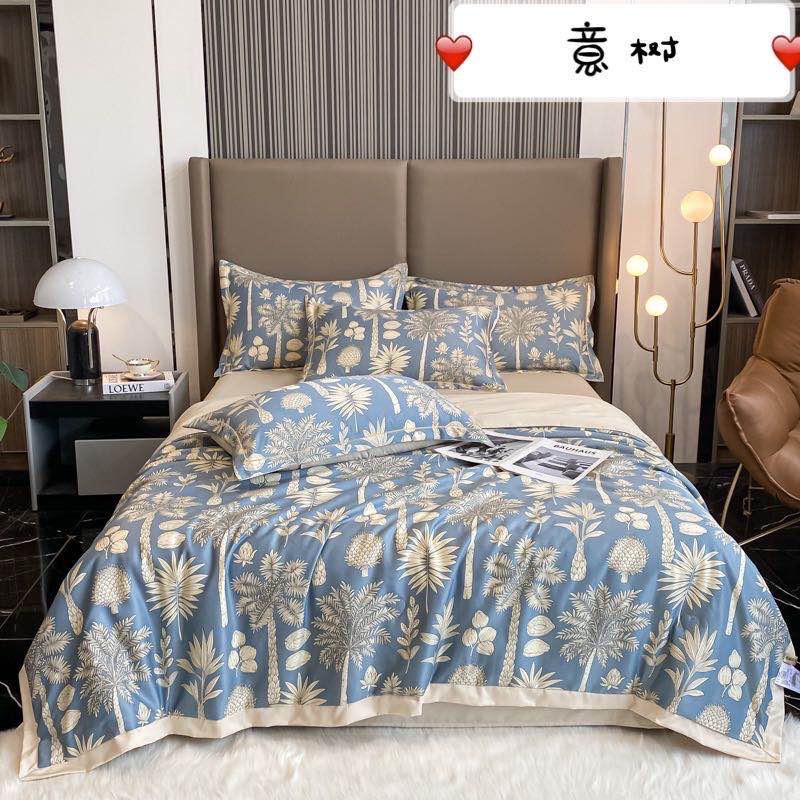 Chăn hè lụa thái tencel chần bông 3 lớp nhập khẩu cao cấp, mền lụa thái mềm mịn thoáng mát kích thước 2mx2m3