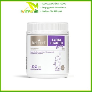 Lysine dạng bột tăng chiều cao cho bé Bio Island Lysine Starter for Kids 150g cho bé từ 6 tháng [Date 2024]