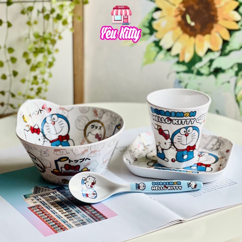 TÔ MUỖNG DĨA LY HELLO KITTY DORAEMON