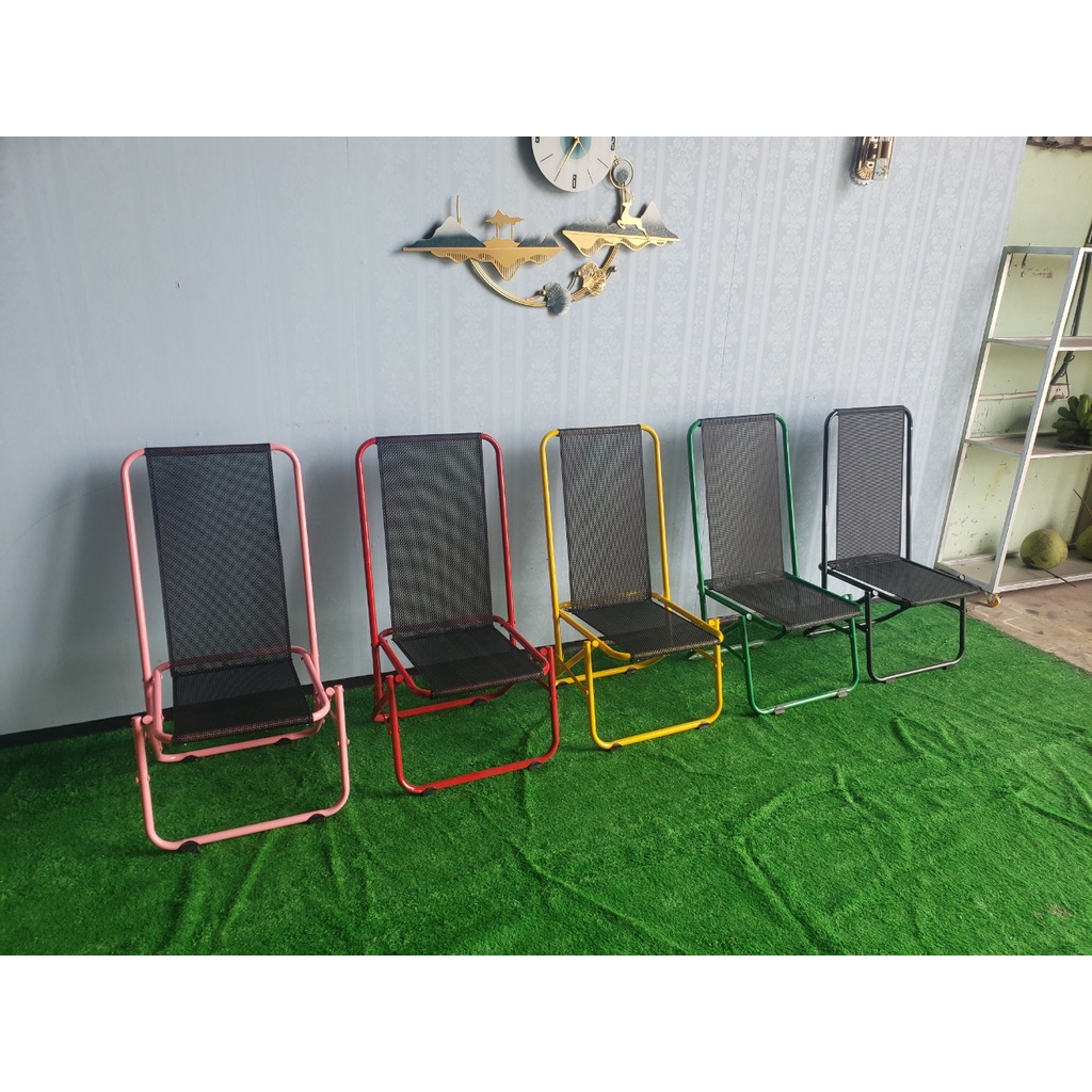 Ghế xếp cafe có lò xo, ghế trà chanh khung sắt sơn tĩnh điện