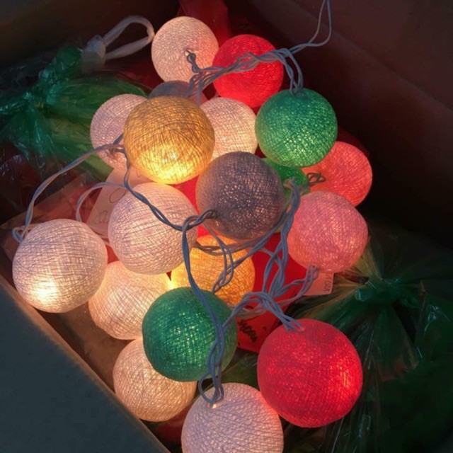 Bộ Đèn Led Ball Cotton Thái Lan ( 20 Bóng) Trang Trí Nhà Cửa, Quán Bar Quán Karaoke