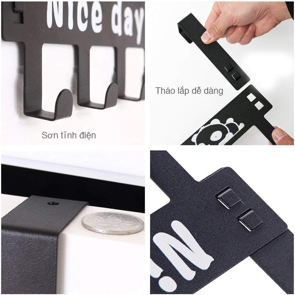Móc Treo Quần Áo Gắn Sau Cánh Cửa Phòng Sơn Tĩnh Điện Loại 1, In Chữ Nice Day