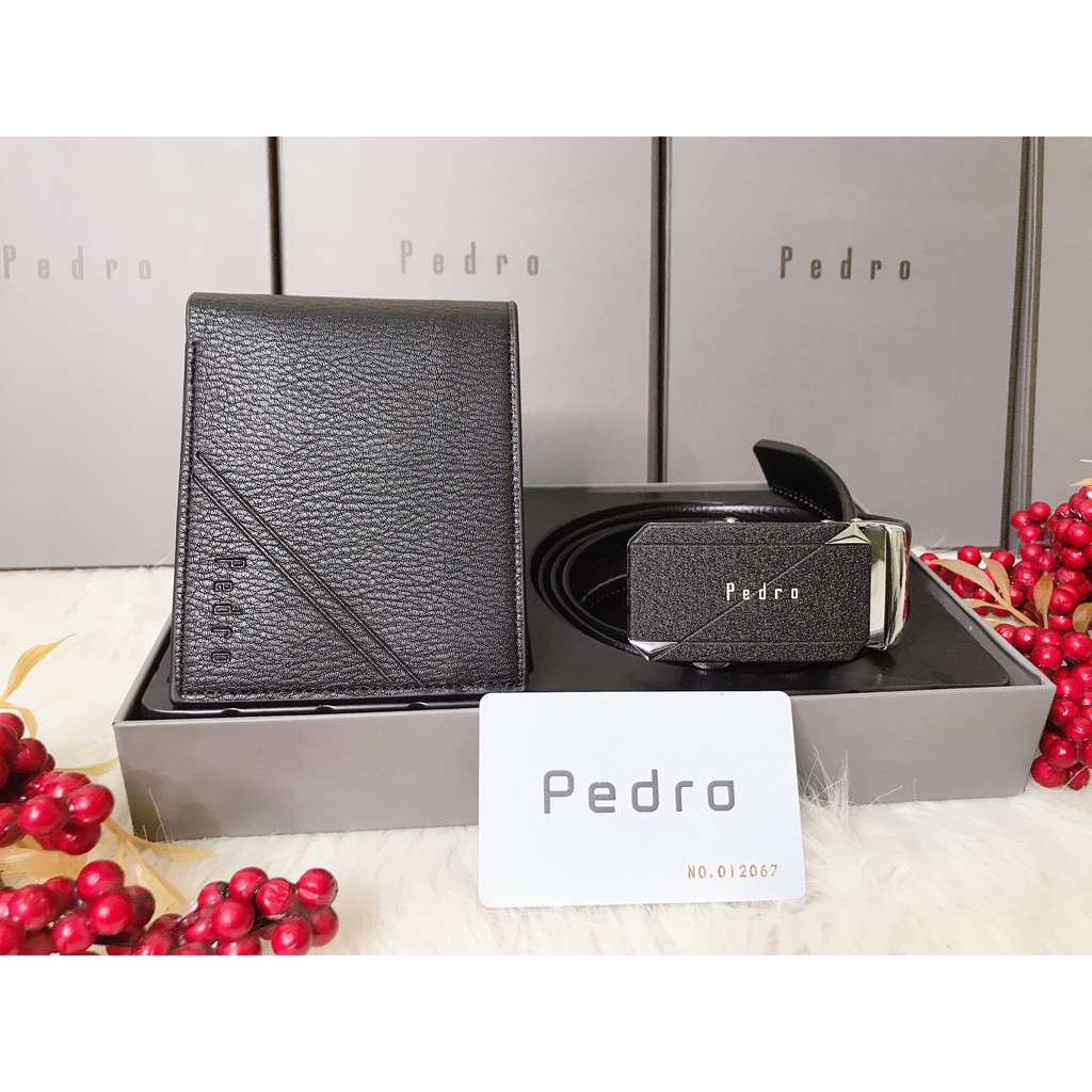 Set ví dây nịt Pedro 💖 FREE SHIP 💖 Set thắt lưng ví nam Pedro XUẤT XỊN full box và túi giấy hãng ( Có Hộp)