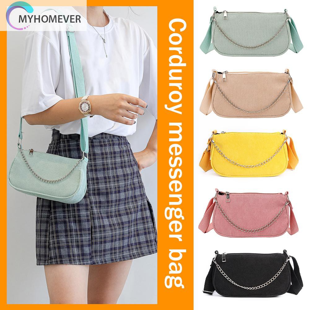 Túi Nhung Đeo Chéo Màu Trơn Thời Trang Cho Nữ