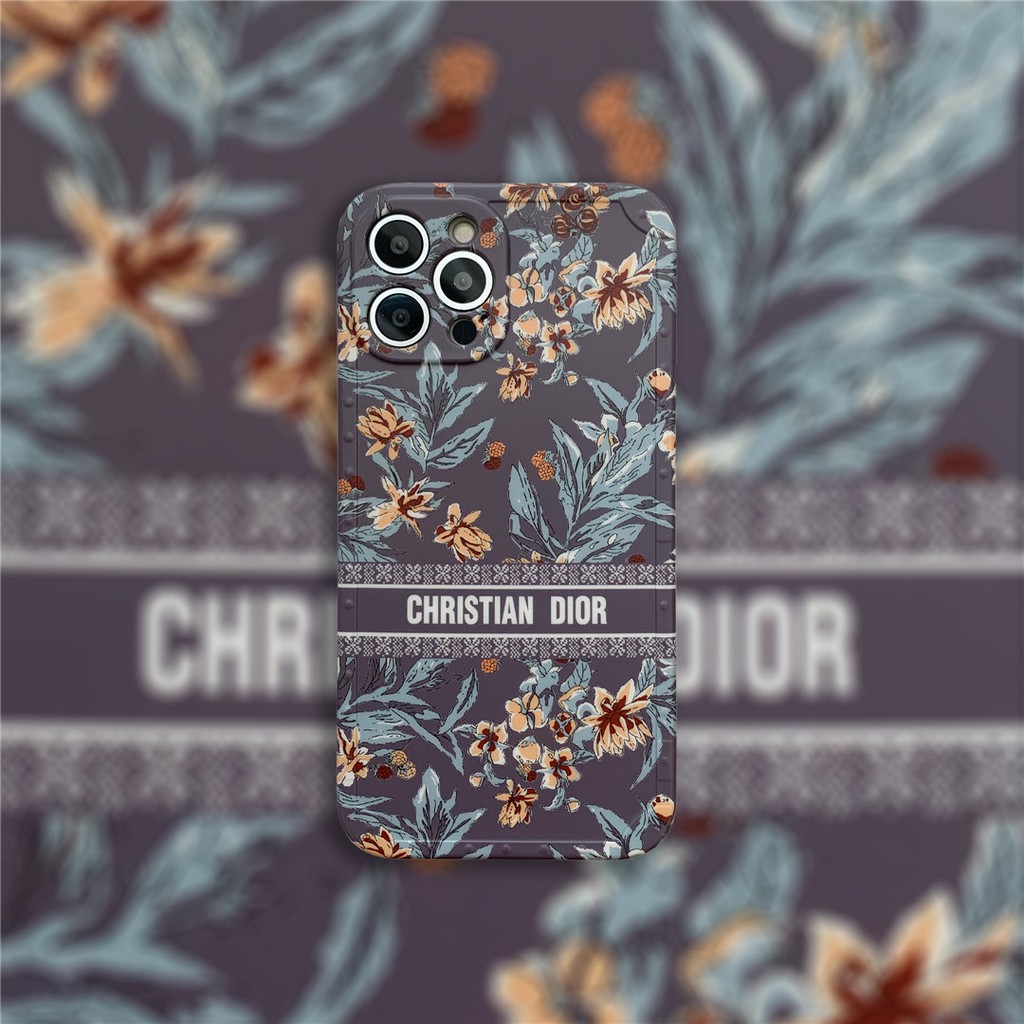 Soft Plastic Phone Case Floral DI0R suitable for iPhone12 mini 11 PRO MAX 6/6s 7/8plus SE2 X/XS XR XSMAX #HG3953