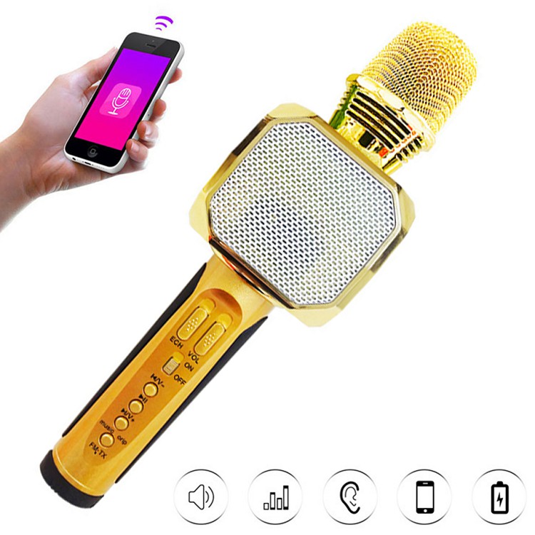 Mic Bluetooth, Micro Bluetooth SD-10 Tặng Củ Sạc 3 Cổng Sạc USB - Mic Hát Karaoke Kèm Loa Bluetooth Hát Hay