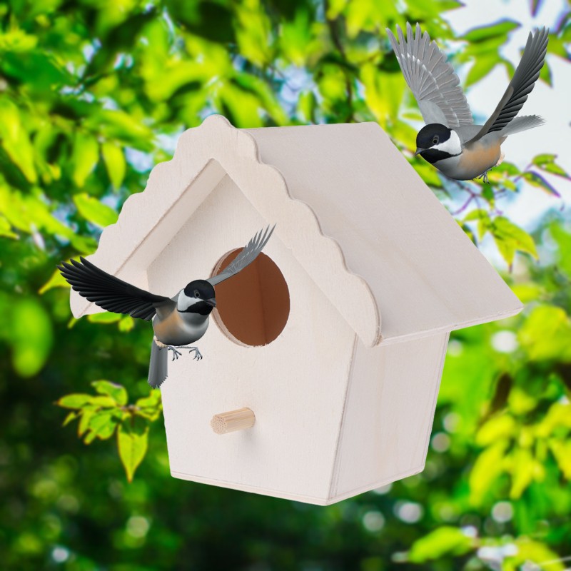 Tổ chim bằng gỗ tự nhiên hình trái tim thiết kế gắn tường
