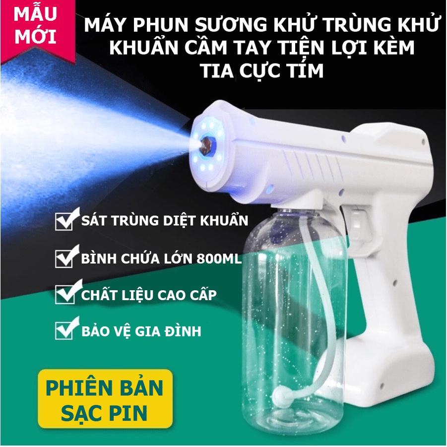 Máy phun sương khử trùng khử khuẩn cầm tay tiện lợi kèm tia cực tím MPS00003