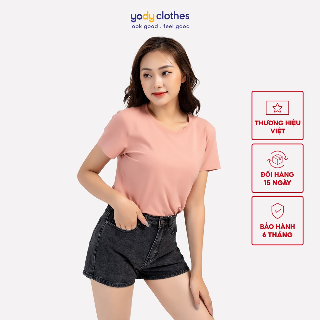 Áo thun nữ YODY cổ tròn ngắn tay cotton siêu mát mẻ, miềm mịn PPN4500 | BigBuy360 - bigbuy360.vn