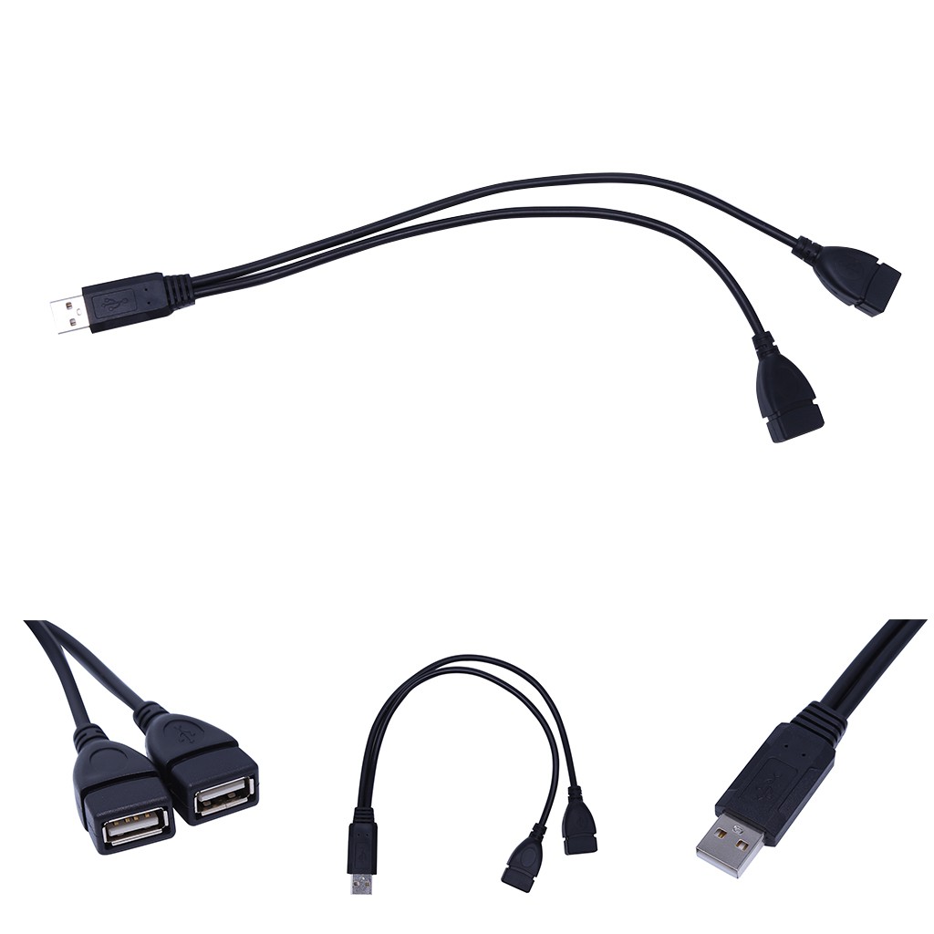 Cáp chuyển đổi USB 2.0 Type A từ 1 đầu cắm sang 2 ổ cắm tiện lợi