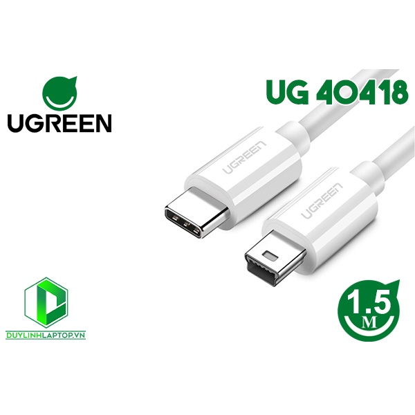 Cáp USB type C ra Mini USB Cao Cấp Ugreen 40418 50445 Chính Hãng US242 (dài 1met và 1,5met)