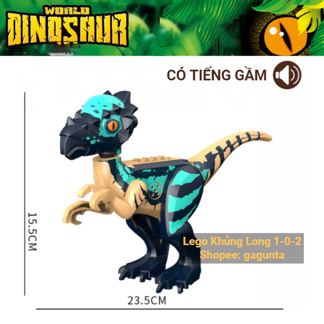 Đồ Chơi Khủng Long Stygimoloch 2021 CÓ TIẾNG GẦM Phiên Bản Màu Xanh Dương Jurassic World Hãng Lele
