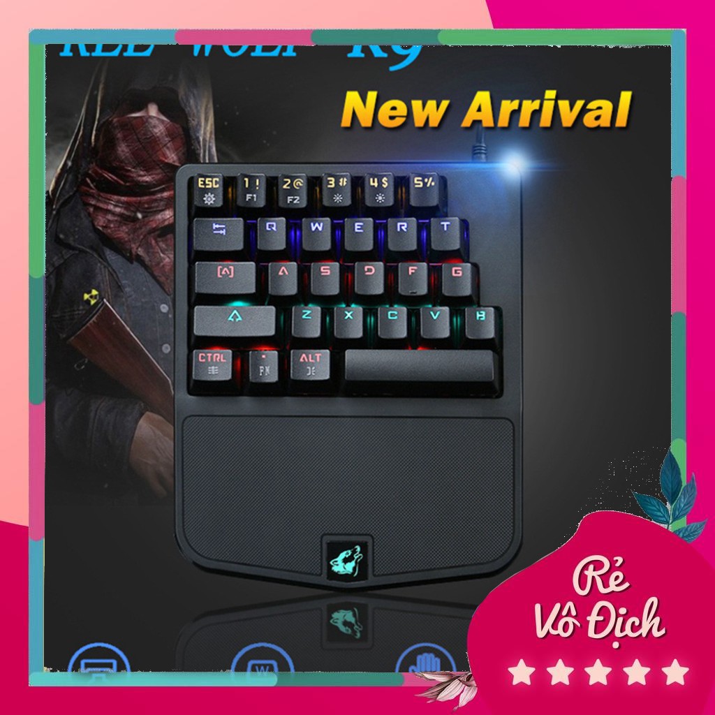 Bàn phím cơ 1 tay Free Wolf K9 Gaming Bàn Phím cho PUBG OW LOL