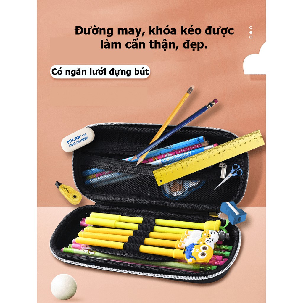 Hộp Bút Họa Tiết In Nổi 3D Sinh Động, Siêu Nhẹ, Chống Thấm Nước, dành cho bé trai và bé gái - NKHB01