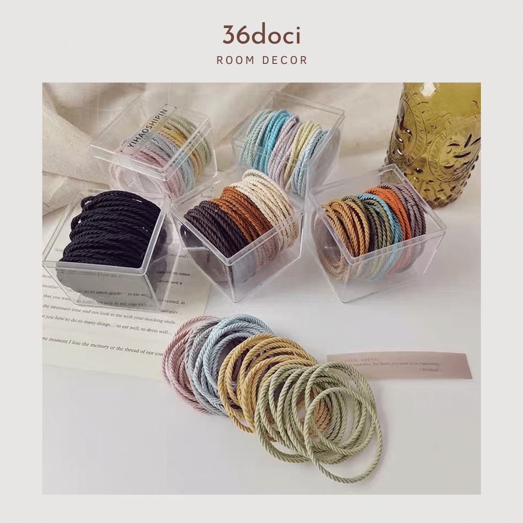 Set 10 Dây Buộc Tóc Xoắn Nhẹ Dải Màu Pastel Kiểu Hàn Quốc NEW 2021 | 36doci