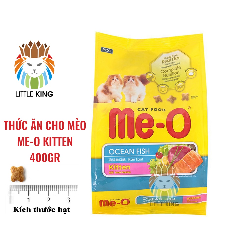 Thức ăn cho mèo con dưới 1 tuổi Me-O Kitten gói 400gr, thức ăn hạt cho mèo giá rẻ Little King pet shop