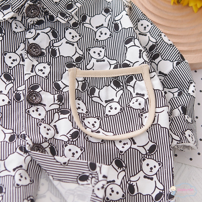 Áo Sơ Mi Cổ Bẻ Thêu Họa Tiết Hoạt Hình Cho Bé Trai