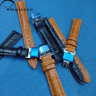 Dây đồng hồ da khóa bướm full size 18,19,20,21,22,24mm full màu