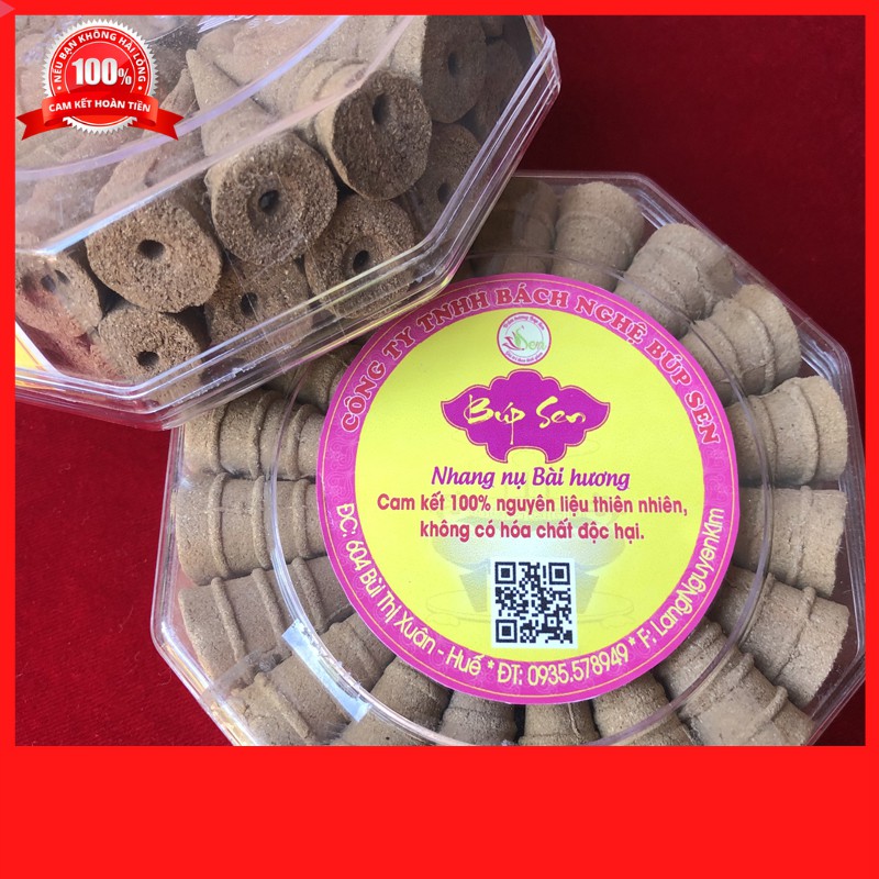 [Hương Nụ Sạch] Hương Nụ Bài Sạch Búp Sen Huế dùng lư xông hộp 40 viên phổ thông - Hương Bài Sạch Búp Sen