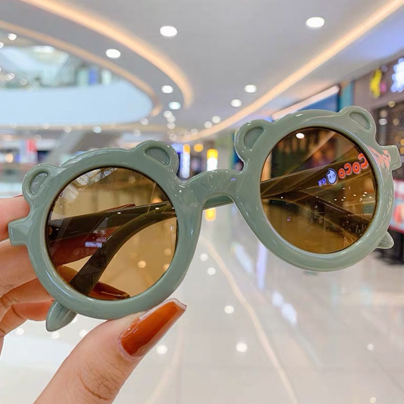 Kính Mát Gọng Hình Gấu Dễ Thương Phong Cách Hàn Quốc Cho Bé