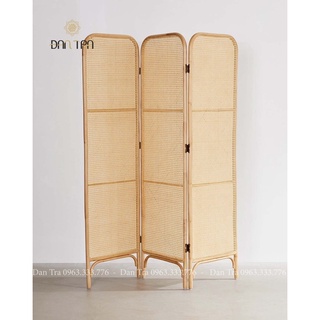 Bình phong mây, vách ngăn mây cao cấp 45cmx1m7, tấm bình phong truyền thống decor phòng, xưởng nội thất Mây tre Đan Trà