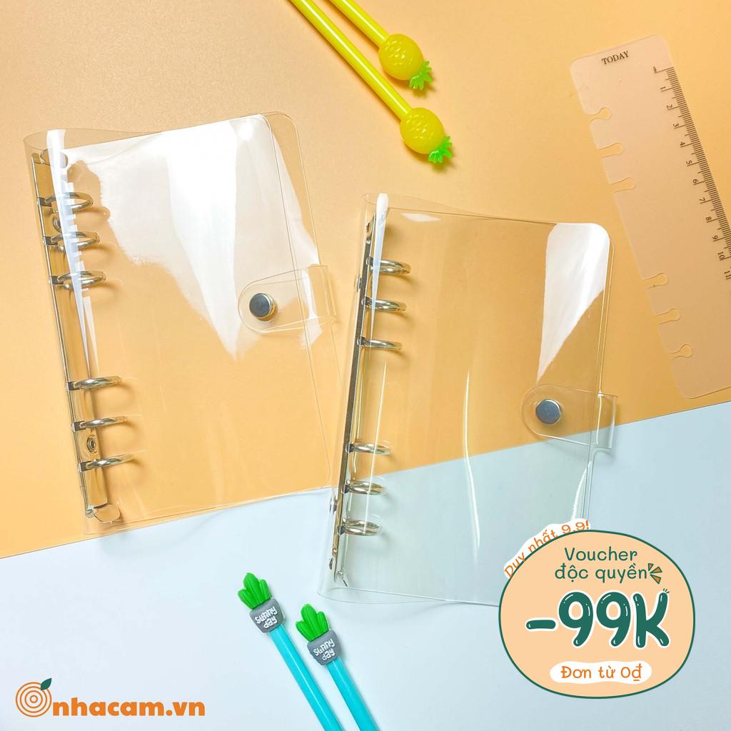 Bìa sổ còng/ Cover binder nhựa dẻo trong suốt (không kèm lõi)