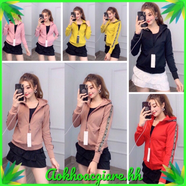 Áo khoác nữ chống nắng thun da cá kim tuyến viền nón & tay-k7