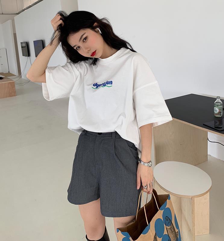 Áo Thun Nữ Ngắn Tay Cổ Tròn Thời Trang Hàn