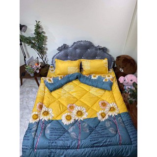 Bộ 5 MÓN chăn phao poly hoa hướng dương siêu ấm, siêu nhẹ