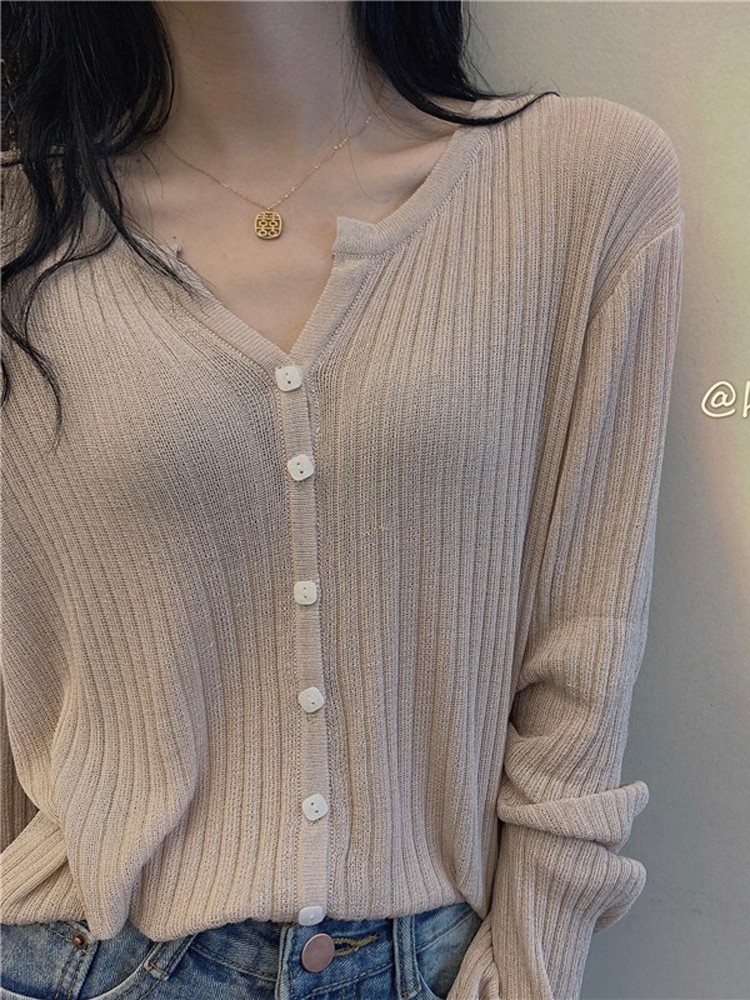 Áo len nữ mỏng croptop tay dài cổ V màu trắng, đen, be, xanh chất đẹp hàng quảng châu