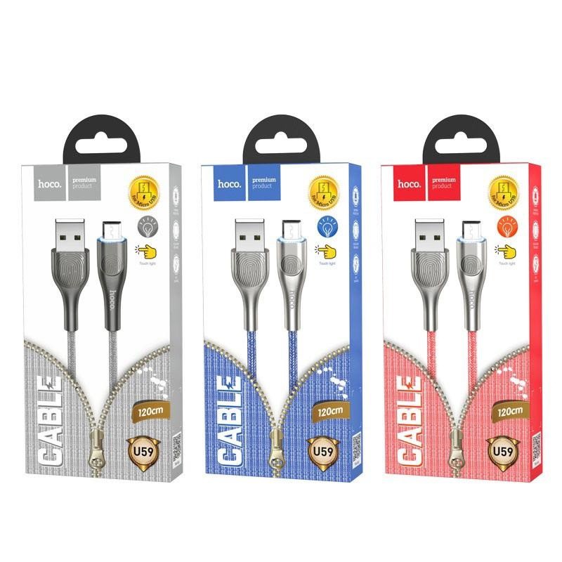 Cáp và truyền dữ liệu cổng microUSB Hoco U59 Enlightenment QC3.0 (max 3A, dài 1.2M)
