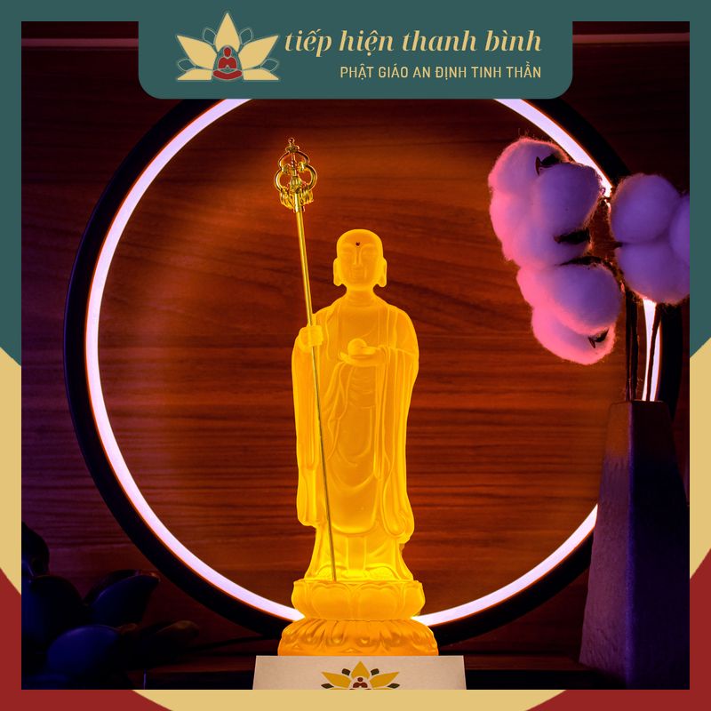 Tượng Lưu Ly Địa Tạng Vương Bồ Tát Để Taplo Xe Hơi