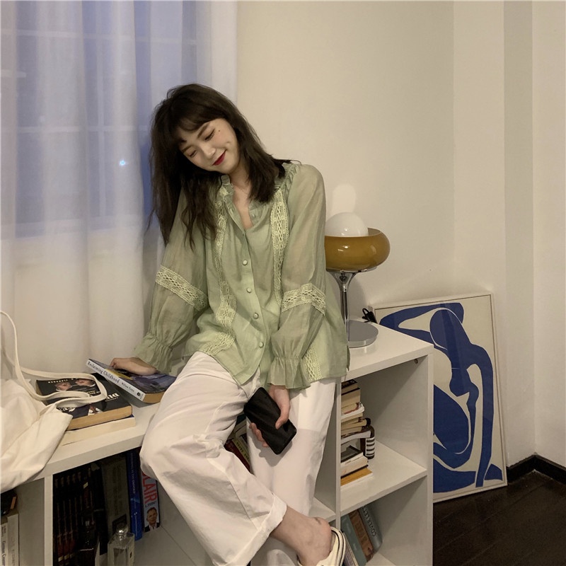 Áo BH mỏng dáng rộng tay dài thời trang mùa hè cho nữ