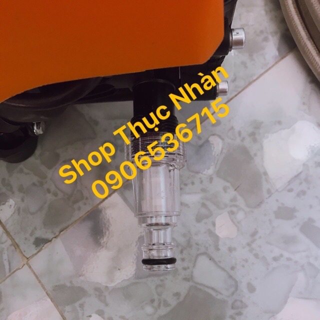 Combo dây rửa xe cao áp 7M và 15M  cút lọc trắng và khớp nối vàng tặng kèm lọc rác