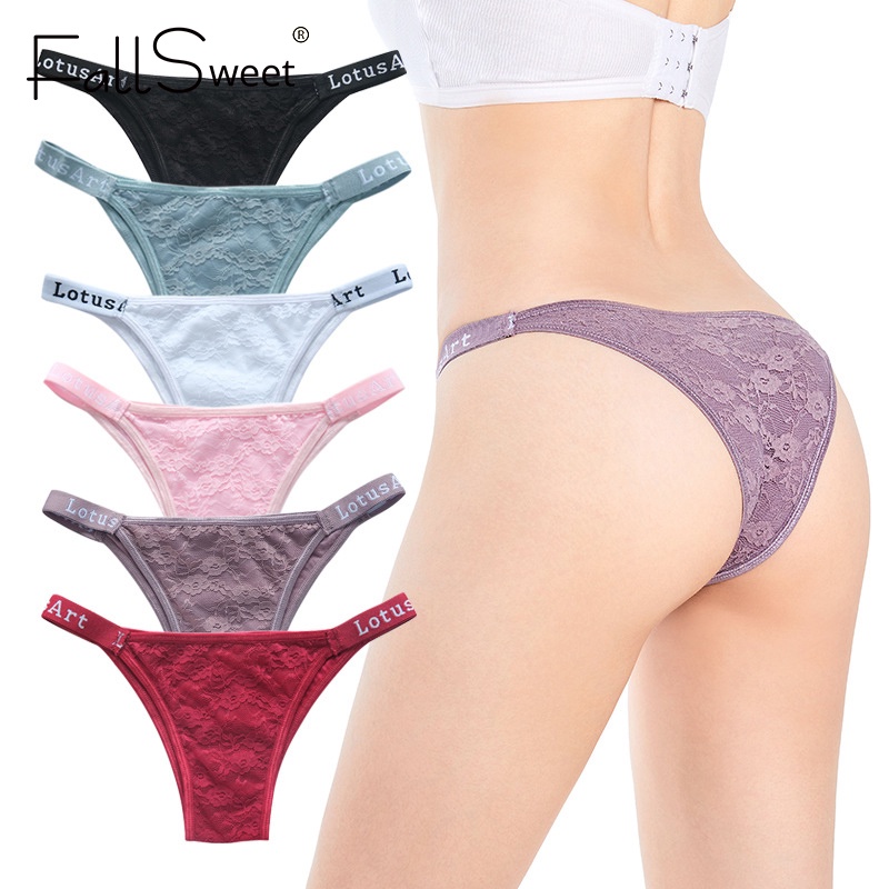 Quần lót lọt khe FallSweet phối ren thoáng khí gợi cảm có size M-XXL cho nữ