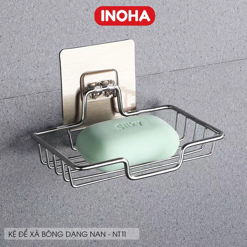 [KÈM MIẾNG DÁN INOX- Chịu lực 6KG Kệ để xà phòng tắm inox 304 chống han gỉ INOHA- bền đẹp- tiện lợi- Dễ lắp đặt NT11